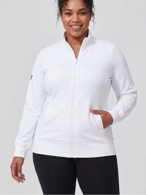 LEVELWEAR White Athletic Jacket Zip Front Size 2X